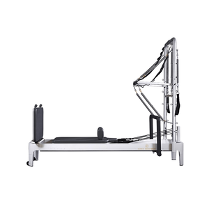 Hochwertiger Pilates-Reformer aus weißem Aluminium mit halber Trapez-OEM-Unterstützung